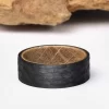 s-l1600 (1) Handcrafted 8mm Black Solid Wood Ring - Minimalist Smooth Polished Promise & Wedding Band