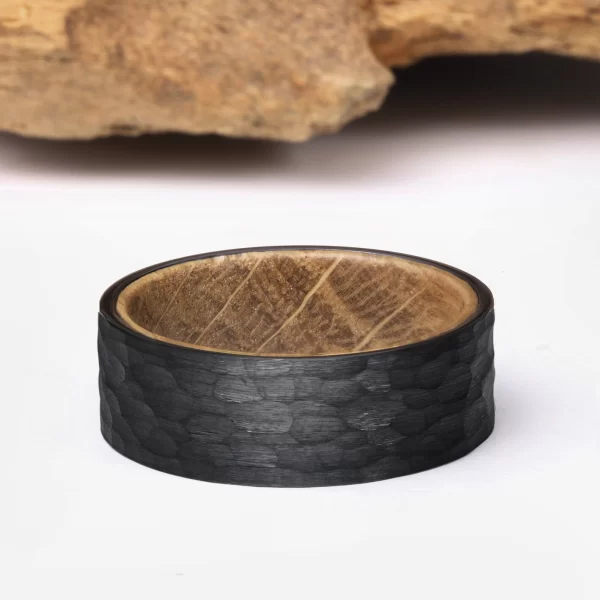 s-l1600 (1) Handcrafted 8mm Black Solid Wood Ring - Minimalist Smooth Polished Promise & Wedding Band