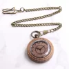 s-l1600 (1) Unique Walnut Wood Pocket Watch with Chain - Japanese Miyota Quartz Gift for Him & Her