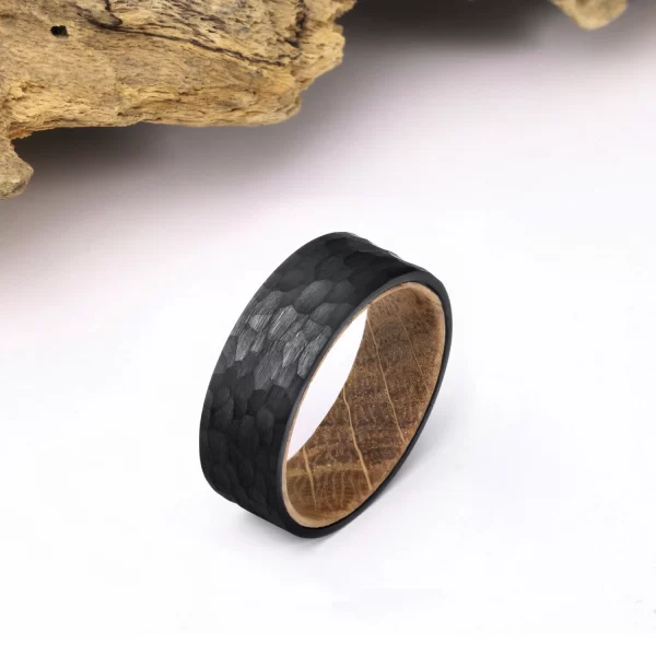 s-l1600 (2) Handcrafted 8mm Black Solid Wood Ring - Minimalist Smooth Polished Promise & Wedding Band