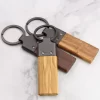 s-l1600 (2) Handcrafted Rectangular Solid Wood Keychain with Vintage Metal Hardware - Olive, Walnut & Acacia Wood