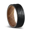 Handcrafted 8mm Black Solid Wood Ring - Minimalist Smooth Polished Promise & Wedding Band