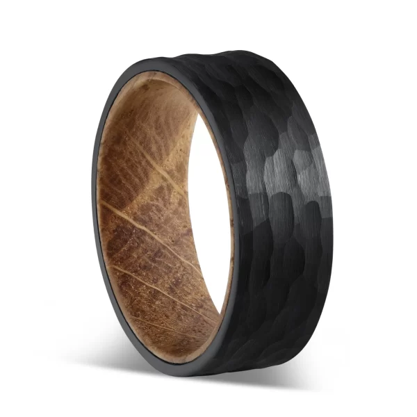 s-l1600 Handcrafted 8mm Black Solid Wood Ring - Minimalist Smooth Polished Promise & Wedding Band