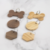 Handcrafted Wooden Pet Name Tag for Dogs & Cats - Silent Ultra-Light Walnut & Olive Wood Custom ID Tag for Collars