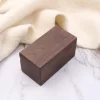 Handcrafted Solid Walnut Wood 4-Slot Ring Box with Magnetic Closure & Cushion
