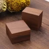 Handcrafted Solid Walnut Swivel Wooden Ring Box with Magnetic Closure for Proposal