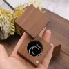 Handcrafted Solid Walnut Swivel Wooden Ring Box with Magnetic Closure for Proposal