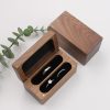 戒指盒4 (2) Handcrafted Solid Walnut Jewelry Box with Real Glass Lid & Velvet 4-Slot Interior