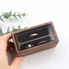 戒指盒4 (3) Handcrafted Solid Walnut Jewelry Box with Real Glass Lid & Velvet 4-Slot Interior