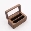 戒指盒4 (7) Handcrafted Solid Walnut Jewelry Box with Real Glass Lid & Velvet 4-Slot Interior