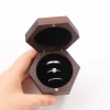 戒指盒5 (3) Handcrafted Vintage Hexagon Solid Walnut 3-Slot Wooden Ring Box for Wedding & Proposal