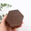 戒指盒5 (5) Handcrafted Vintage Hexagon Solid Walnut 3-Slot Wooden Ring Box for Wedding & Proposal