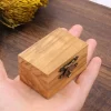 戒指盒7 (1) Handcrafted Solid Olive Wood Ring Box with Vintage Brass Latch for Proposal & Wedding