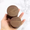 Handcrafted Round Solid Walnut Wood Ring Box with Lined Interior - Available in 2 Sizes