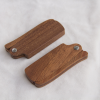 木梳子去水印6 Folding Walnut & Sapele Wood Beard Comb for Men - Pocket Size Anti-Static Natural Hardwood Mustache & Beard Grooming Comb