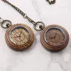 木质怀表 (3) Natural Wood Pocket Watch with Chain - 5th Anniversary Wood Gift for Him & Her