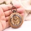 木质怀表 (7) Natural Wood Pocket Watch with Chain - 5th Anniversary Wood Gift for Him & Her
