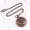 木质怀表 (9) Natural Wood Pocket Watch with Chain - 5th Anniversary Wood Gift for Him & Her