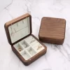 Handcrafted Solid Walnut Wood Travel Jewelry Box - Portable Organizer for Rings & Necklaces