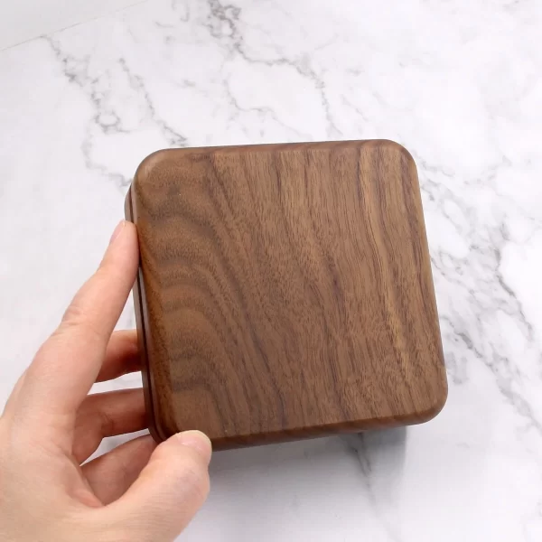 核桃木首饰盒 (3) Handcrafted Solid Walnut Wood Travel Jewelry Box - Portable Organizer for Rings & Necklaces