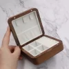 核桃木首饰盒 (4) Handcrafted Solid Walnut Wood Travel Jewelry Box - Portable Organizer for Rings & Necklaces