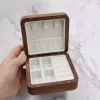 核桃木首饰盒 (5) Handcrafted Solid Walnut Wood Travel Jewelry Box - Portable Organizer for Rings & Necklaces
