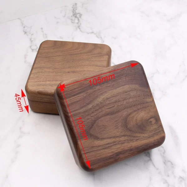 核桃木首饰盒 (6) Handcrafted Solid Walnut Wood Travel Jewelry Box - Portable Organizer for Rings & Necklaces