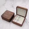 核桃木首饰盒 (7) Handcrafted Solid Walnut Wood Travel Jewelry Box - Portable Organizer for Rings & Necklaces