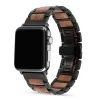 相思黑2222 (2) Hawaiian Koa Wood & Stainless Steel Band for Apple Watch 42/44/45/46/49mm - Natural Wood Strap Series 1-10 Ultra
