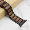 相思黑2222 (5) Hawaiian Koa Wood & Stainless Steel Band for Apple Watch 42/44/45/46/49mm - Natural Wood Strap Series 1-10 Ultra