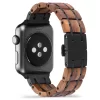 相思黑表带 (4) Hawaiian Koa Wood Band for Apple Watch 38/40/41/42/44/45/46/49mm - Natural Wood & Stainless Steel Strap Series 1-10 Ultra