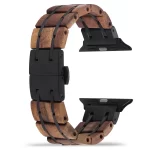 Hawaiian Koa Wood Band for Apple Watch 38/40/41/42/44/45/46/49mm - Natural Wood & Stainless Steel Strap Series 1-10 Ultra