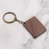空白木质钥匙扣 (10) Handcrafted Square Solid Wood Plaque Keychain - Walnut, Olive & Acacia Wood