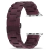 Purpleheart Wood Band for Apple Watch 38/40/41/42/44/45/46/49mm - Natural Wood & Brushed Stainless Steel Strap Series 1-10 Ultra