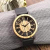 胡桃镂空真皮木制手表 (14) Handcrafted Men's Natural Wood Watch - Unique Quartz Wristwatch Gift for Him