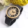 胡桃镂空真皮木制手表 (4) Handcrafted Men's Natural Wood Watch - Unique Quartz Wristwatch Gift for Him