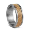 Handmade 8mm Silver Brushed Tungsten Ring with Reclaimed Whiskey Barrel Wood Inlay