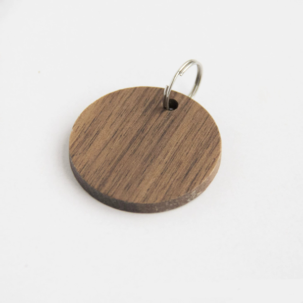 2QHx5UsY Blank Wooden Pet Name Tags for Laser Engraving - Natural Olive, Walnut & Oak Silent DIY ID Tags for Dog & Cat Collars