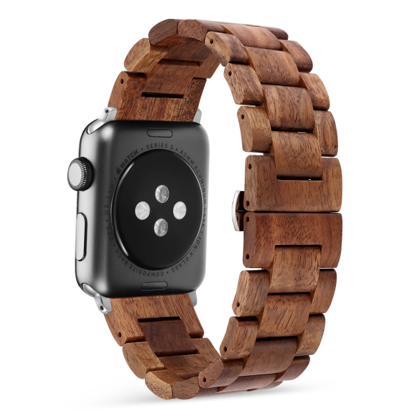 Handcrafted Solid Wood Band Compatible with Apple Watch Series 10 9 8 Ultra 2 1 SE - Quick Release Natural Wooden Strap (38mm-49mm)