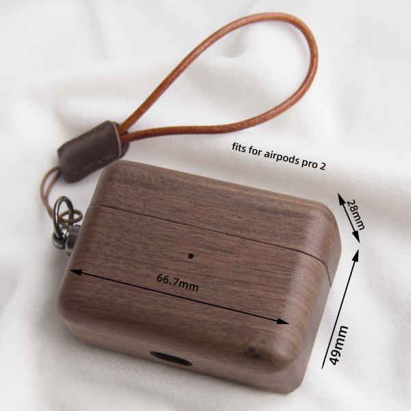 AirPodspro2-4 Handcrafted Wood Case Cover for AirPods Pro 2