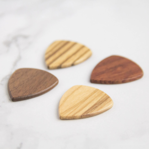 Handcrafted Solid Wood Guitar Picks - Natural Hardwood Plectrums for Acoustic & Electric Guitars (White Oak, Olive, Walnut, Ebony & More)