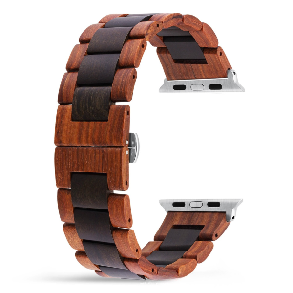 Handcrafted Solid Wood Band Compatible with Apple Watch Series 10 9 8 Ultra 2 1 SE - Quick Release Natural Wooden Strap (38mm-49mm)