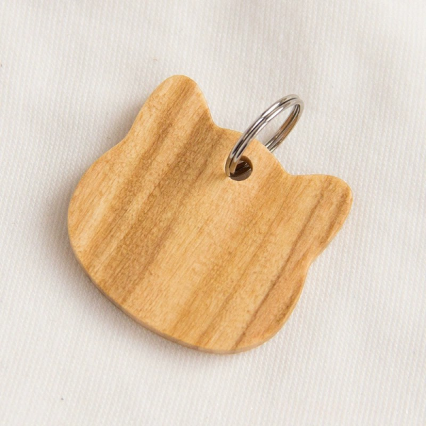 KYi3eNMa Blank Wooden Pet Name Tags for Laser Engraving - Natural Olive, Walnut & Oak Silent DIY ID Tags for Dog & Cat Collars