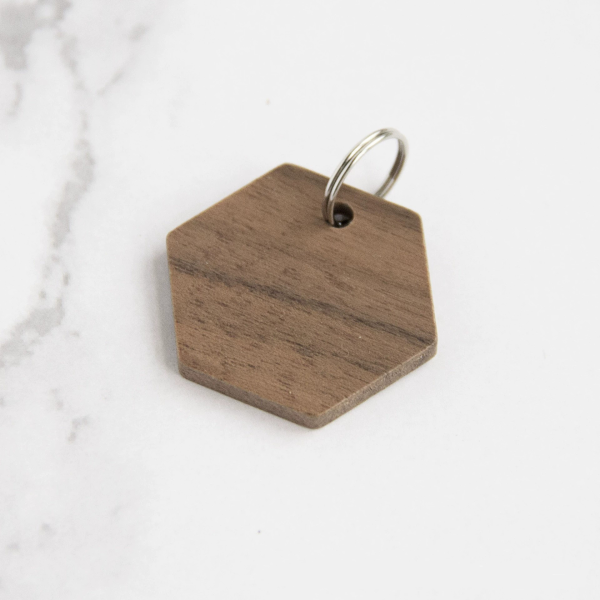 N4GjqB09 Blank Wooden Pet Name Tags for Laser Engraving - Natural Olive, Walnut & Oak Silent DIY ID Tags for Dog & Cat Collars