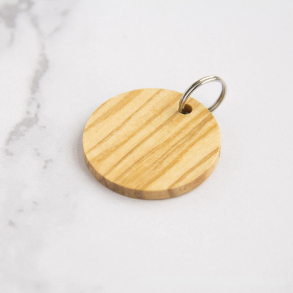 XiQl6e93 Blank Wooden Pet Name Tags for Laser Engraving - Natural Olive, Walnut & Oak Silent DIY ID Tags for Dog & Cat Collars