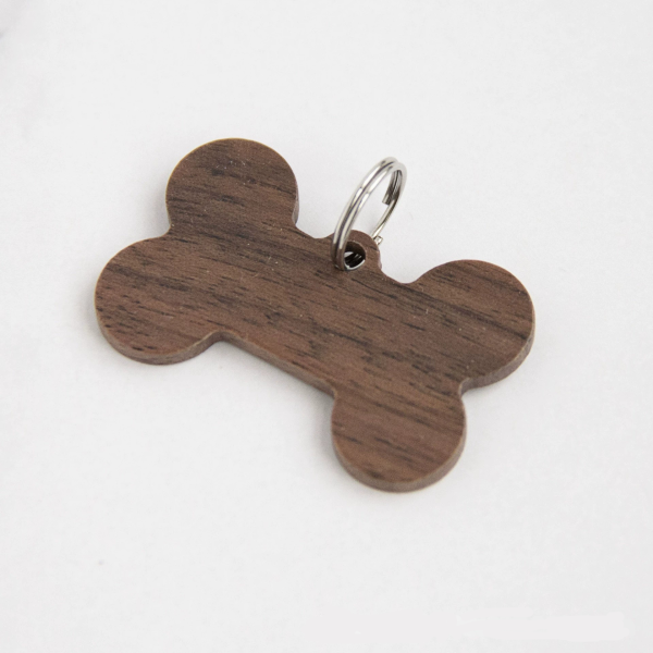 hrcQgsf5 Blank Wooden Pet Name Tags for Laser Engraving - Natural Olive, Walnut & Oak Silent DIY ID Tags for Dog & Cat Collars