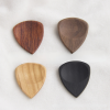 Handcrafted Ergonomic Wooden Guitar Pick with Thumb Recess - Walnut, Ebony, Olive & Rosewood