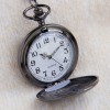 Double-Open Skeleton Automatic Mechanical Pocket Watch with Chain