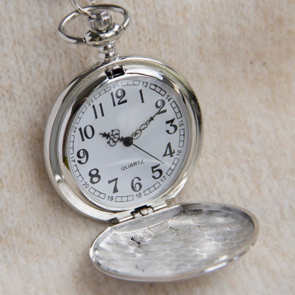怀表4-6 Double-Open Skeleton Automatic Mechanical Pocket Watch with Chain