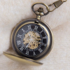 怀表5-4 Distressed Vintage Skeleton Automatic Mechanical Pocket Watch with Chain